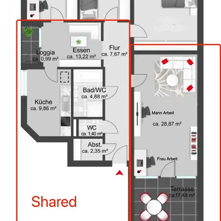 M Zone, Quiet Large Living Room, Terrace * Múnich